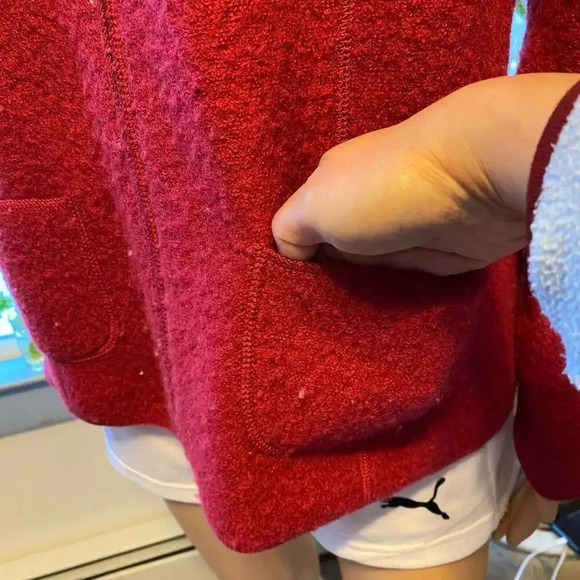 Appleseed’s Grannycore Wool Full Zip Red Cardigan Jacket Women's PM Pockets - Picture 5 of 6